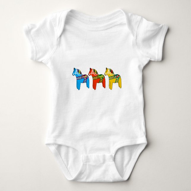 Body Para Bebê Cavalos de Dala do sueco (Frente)