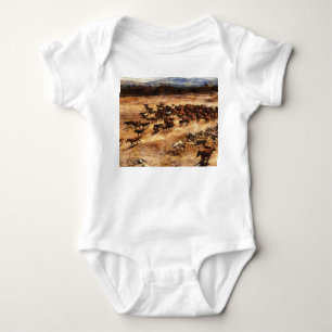 Body Para Bebê Cavalos Selvagens: Majestade Animal Artística.