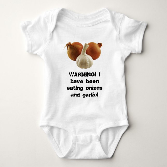 Body Para Bebê Cebolas e alho (Frente)