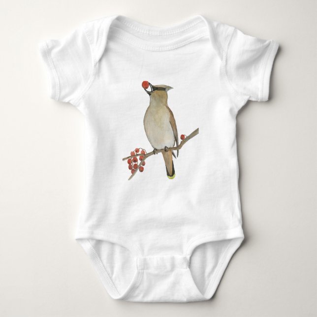 Body Para Bebê Cedar Waxwing (Frente)