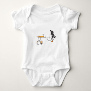 Body Para Bebê Cegonha com bebê - presente para que os pais seja