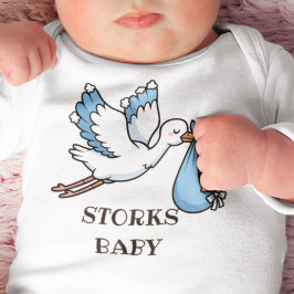 Body Para Bebê Cegonhas Azuis