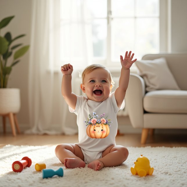 Body Para Bebê Celebração de 1º Aniversário da Adorável Pequena A (Criador carregado)