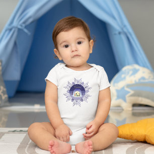 Body Para Bebê Celebração de Neve de Edo-Neko