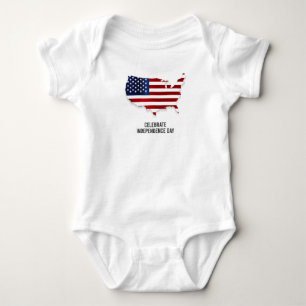 Body Para Bebê Celebrar a Bandeira do Dia da Independência dos EU