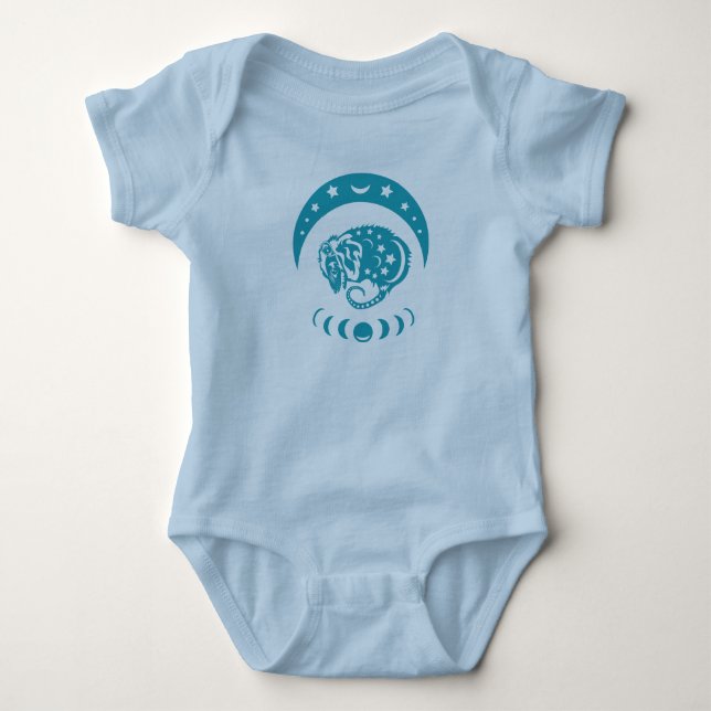 Body Para Bebê Celestial Crecente Lua Possum Whimsical Nature (Frente)
