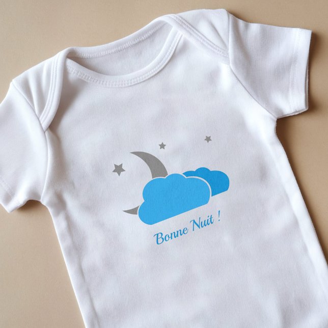 Body Para Bebê Celestial - Lua, Nuvens e Estrelas (Celestial - Moon, Clouds and Stars Baby Bodysuit)