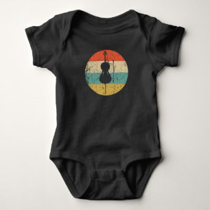 Body Para Bebê Cello Silhouette Retro Musical Inst