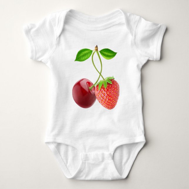 Body Para Bebê Cereja e morango juntos (Frente)