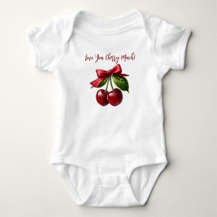 Body Para Bebê Cerejas e um Arco te amam muito