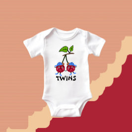 Body Para Bebê Cerejas gêmeas