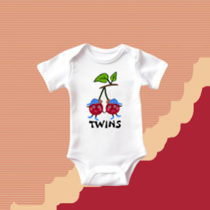 Body Para Bebê Cerejas gêmeas