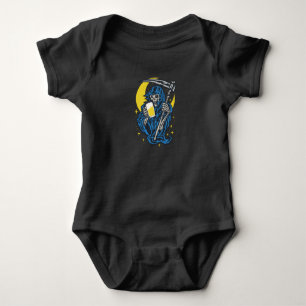 Body Para Bebê Cerveja de Bebendo da Grim Reaper