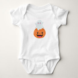 Body Para Bebê Cesta de Fantasma e Abóbora