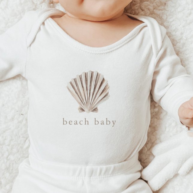 Body Para Bebê Chá de Bebê Boho Bebê Praia Oceano Concha (Criador carregado)