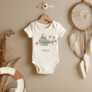 Body Para Bebê Chá de Bebê da Baleia Adorável