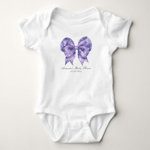 Body Para Bebê Chá de Bebê de Bolinhas com Laço em Aquarela