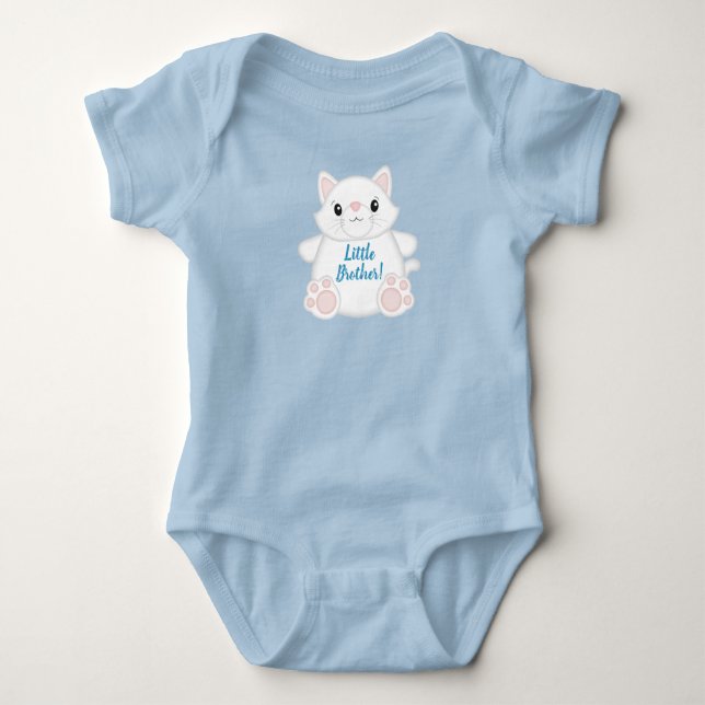 Body Para Bebê Chá de Bebê de Gatinho Azul Kitty (Frente)