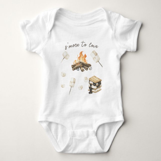 Body Para Bebê Chá de Bebê do S'more em Aquarela (Frente)