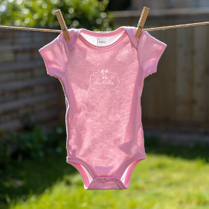 Body Para Bebê Chá de Bebê Laço Rosa Menina Bebê Coquete Fofa