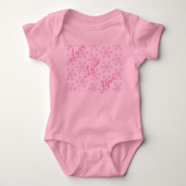 Body Para Bebê Chá de Bebê Rosa Bebê Menina Floral (Frente)