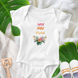 Body Para Bebê Chá de Bebê SUPER BABY Papagaio Exótico da Selva