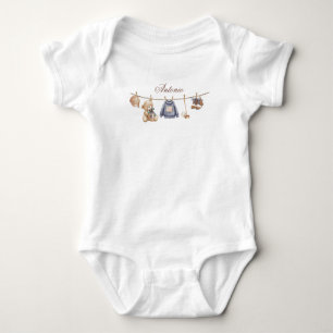 Body Para Bebê Chá de Bebê Urso Teddy Xadrez Elegante Aquarela