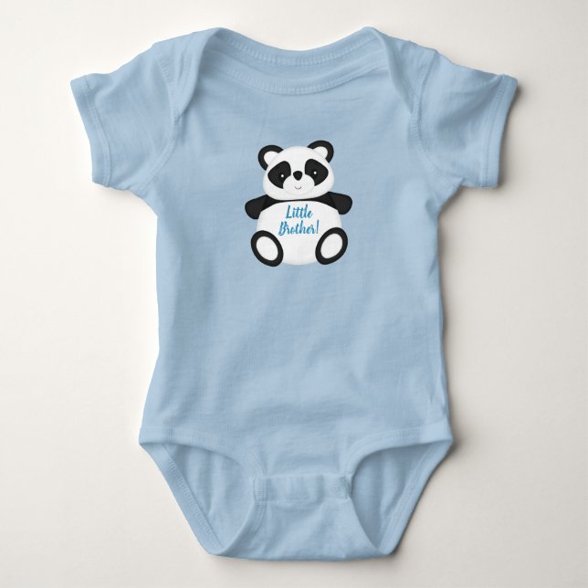 Body Para Bebê Chá de fraldas do Urso Panda Azul (Frente)