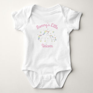 Body Para Bebê Chá de fraldas Unicorn Pastel Rainbow