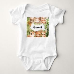 Body Para Bebê Chá de fraldas Woodland Boy