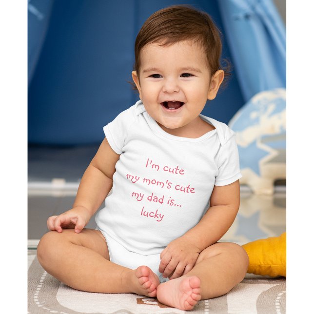 Body Para Bebê Chá mães Pai Feliz, Engraçado, Novato (Moms Cute Dad Lucky Funny Newborn Boy Girl Shower Baby Bodysuit)