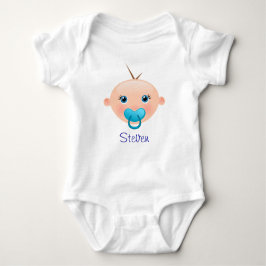 Body Para Bebê "Chame Isto!" Baby Face Blue - Bebê Bodô