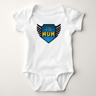 Body Para Bebê Chamo Minha Heroína Mamãe Dia das Mães Branco