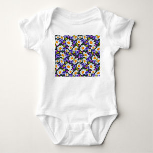 Body Para Bebê Chamomila, flores silvestres: padrão uniforme.