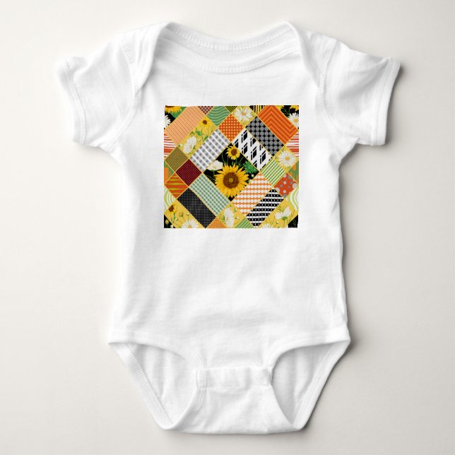 Body Para Bebê Chamomila Girassóis, Corda d'água. (Frente)