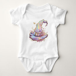 Body Para Bebê Chapéu de Bruxa Iridescente de Aniversário