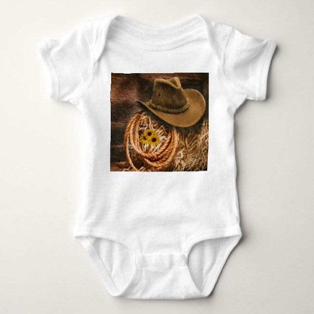 Body Para Bebê Chapéu de Cowboy (Frente)
