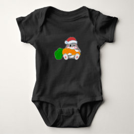 Body Para Bebê Chapéu de Natal do Coelho Cenoura Santa