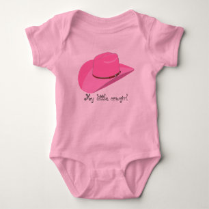 Body Para Bebê Chapéu de vaqueiro rosa
