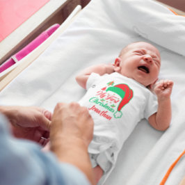 Body Para Bebê Chapéu Vermelho Santa Vermelho da Árvore de Natal 