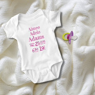 Body Para Bebê Chapéus de Nascimento Personalizados Magenta