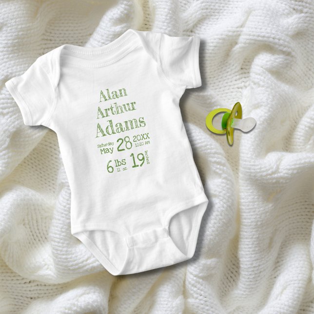 Body Para Bebê Chapéus de Nascimento Personalizados | Verde (Criador carregado)