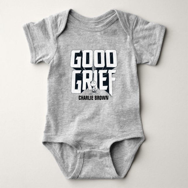 Body Para Bebê Charlie Brown "Good Grief" Rock Banda Tee Graphic (Frente)