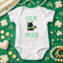 Body Para Bebê Charming me beija Eu sou Irlandês Cat