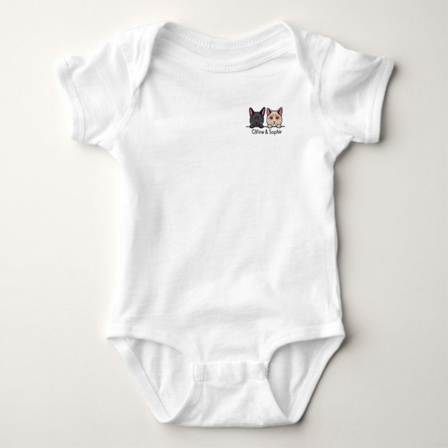 Body Para Bebê Chats en famille (Frente)