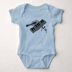 Body Para Bebê chaves do piano e onsie do bebê da guitarra