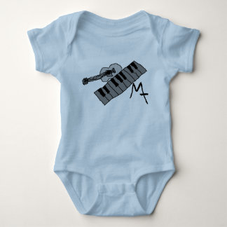 Body Para Bebê chaves do piano e onsie do bebê da guitarra