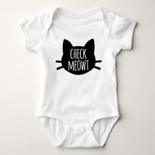 Body Para Bebê Check Meowt - Gato Engraçado