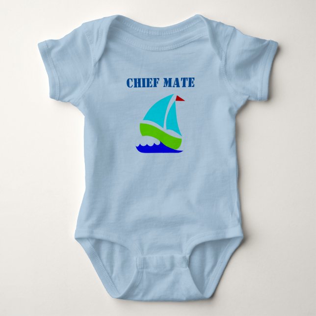 Body Para Bebê Chefe do Companheiro do Navio, Baby Romper (Frente)