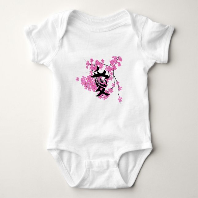 Body Para Bebê Cherry Blossom Design - Kid T-shirt (Frente)